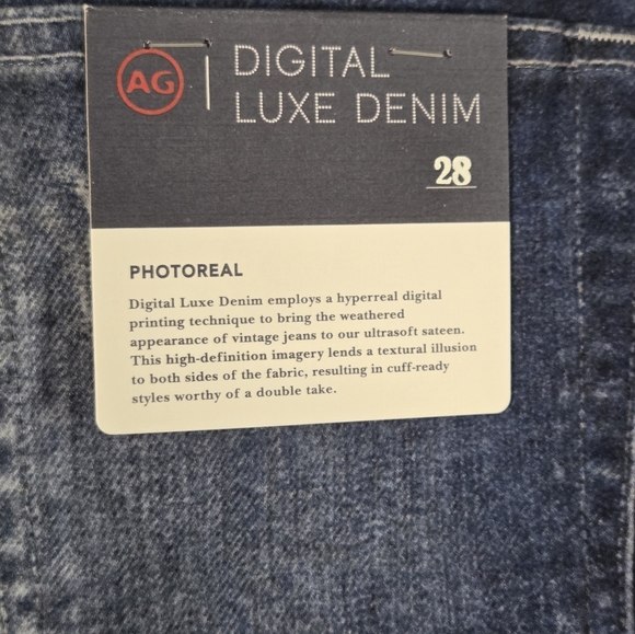 NWT AG Blue Ultrasoft Digital Photo Drew Boyfriend Jeans Women's 28 Pants  $325 - Picture 9 of 9